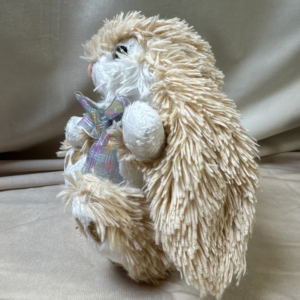 KIDS OF AMERICA CORP Stuff/Plush rabbit EASTER BUNNY‎ 8" tan & white pastel Bow - Picture 3 of 12